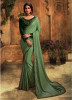 Light Olive Green Barfi Silk Embroidery Saree