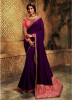 Dark Purple Vichita Silk Embroidery Saree