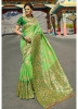 Lime Green Pure Banarasi Silk Saree
