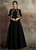 Black Soft Tapeta With Stitched Koti Style Floor- Length Readymade Gown