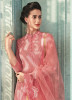 Peach Heavy Georgette Lakhnavi Work Ankle-Length Salwar Suit