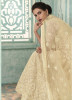 Off White Heavy Georgette Lakhnavi Work Ankle-Length Salwar Suit