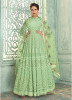 Pista Green Heavy Georgette Lakhnavi Work Ankle-Length Salwar Suit