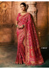 Magenta Heavy Embellished Pure Silk Embroidery Saree