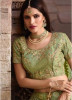 Olive Green Satin Georgette With Heavy Embroidery Lehenga Choli