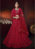 Red Net With Heavy Diamond Work Bridal Lehenga Choli