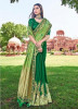 Lime Green & Dark Green Banarasi Silk Saree