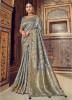 Gray Pure Modal Banarasi Silk Saree