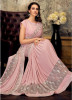 Carnation Pink Lycra Fancy Net Stylish Saree