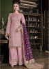 Carnation Pink Tusser Satin Banarasi Dupatta Salwar Suit