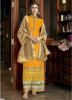 Marigold Olive Silk Banarasi Dupatta Salwar Suit