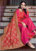 Pink Olive Silk Banarasi Dupatta Salwar Suit