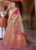 Pink & Beige Banarasi Silk Jacquard Lehenga Choli