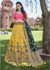 Yellow & Light Pink Banarasi Silk Jacquard Lehenga Choli