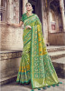 Parrot Green Banarasi Pure Silk Embroidery Saree
