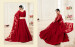 Dark Red Net Silk Satin 2 Layer Inner With Can-Can Bridal Lehenga Choli