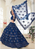 Yale Blue Net Silk Satin 2 Layer Inner With Can-Can Bridal Lehenga Choli