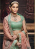 Mint & Light Pink Handloom Silk Designer Lehenga Choli