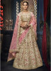 Cream & Baby Pink Handloom Silk Designer Lehenga Choli