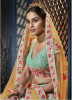 Mint & Light Yellow Handloom Silk Designer Lehenga Choli