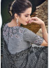 Grey Jari Pallu Digital Net Skirt With Jari Diamond Moti Hand Work Designer Saree