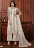 White Net Palazzo-Bottom-Salwar Suit