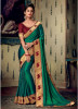 Green Satin Silk Embroidery Saree