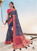 Blue & Magenta Sana Silk Designer Saree