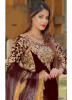 Dark Maroon Velvet With Front & Back Embroidery Work Winter Salwar Suit