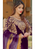 Dark Purple Velvet With Front & Back Embroidery Work Winter Salwar Suit