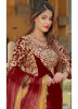 Maroon Velvet With Front & Back Embroidery Work Winter Salwar Suit