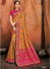 Yellow & Magenta Banarasi Silk Wedding Wear Saree