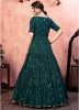 Dark Green Georgette Semi-Stitched Floor-Length Gown
