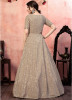 Beige Georgette Semi-Stitched Floor-Length Gown