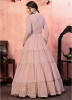 Baby Pink Georgette Semi-Stitched Floor-Length Gown