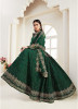 Dark Green Net With Silk Satin Wedding Lehenga Choli