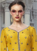 Yellow Georgette Floor-Length Readymade Gown