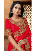 Red Model Satin Embroidery Saree