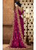 Dark Pink Model Satin Embroidery Saree