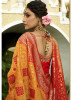 Yellow & Red Pure Banarasi Silk Saree