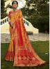 Yellow & Red Pure Banarasi Silk Saree