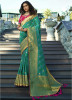 Teal Green Pure Banarasi Silk Saree