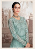 Light Mint Blue Heavy Faux Georgette & Net Lucknowi Salwar Suit