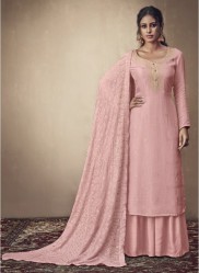Punch Pink Pure Banarasi Jacquard Salwar Suit