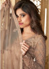 Dark Beige Net With Embroidery Work Ankle-Length Salwar Suit