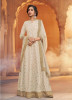 Bone White Pure Silk Embroidery Work Ankle-Length Salwar Suit