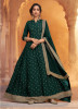 Dark Green Silk Embroidery Work Ankle-Length Salwar Suit