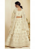 White Net With Silk Satin Two Layer Inner With Can Can Wedding Lehenga Choli