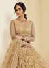 Burly Wood Net With Silk Satin Two Layer Inner With Can Can Wedding Lehenga Choli