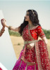Pink & Red Banarasi Silk With Heavy Work Wedding Lehenga Choli